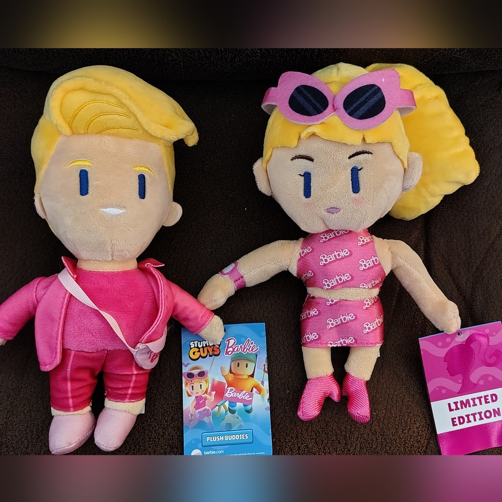 Set of Stumble Guys Barbie & Ken Limited Edition 8" Plush Buddies